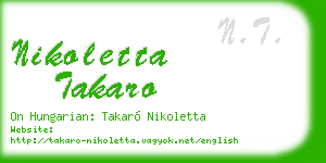 nikoletta takaro business card